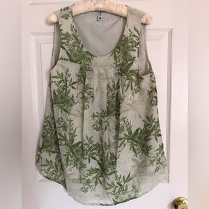 Floral Green Sleeveless Top